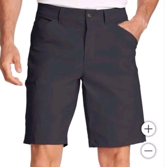 Eddie Bauer Men's 34 Rainier Tech Black Shorts Lightweight NWT Versatile Style - Picture 1 of 16